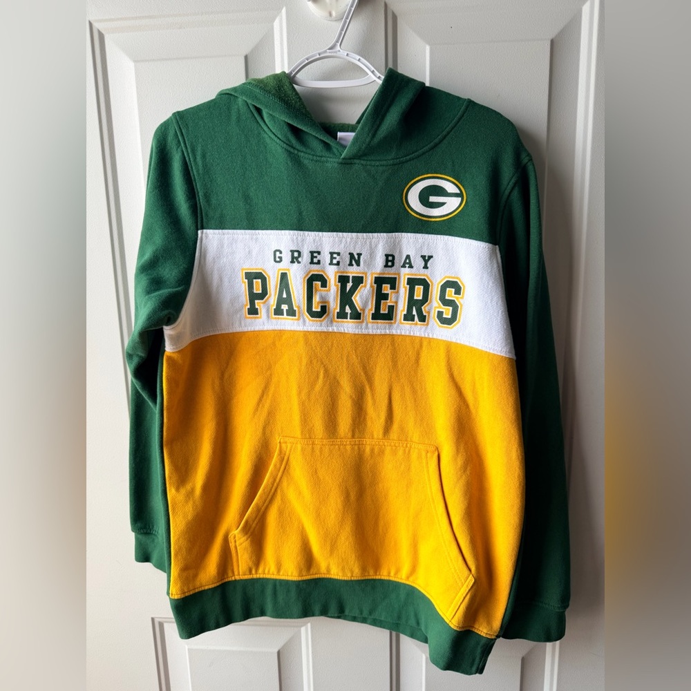 Green Bay Packers Youth XL Hoodie NFL Team Apparel 14/16 Green Gold
